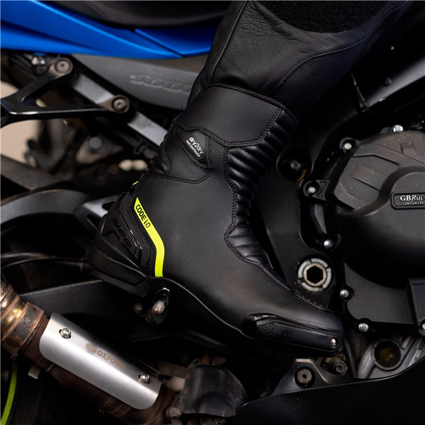 Oxford Code 1.0 Boots - Mid-calf 7.5 US / 40 EU Black/Fluorescent yellow - Driven Powersports