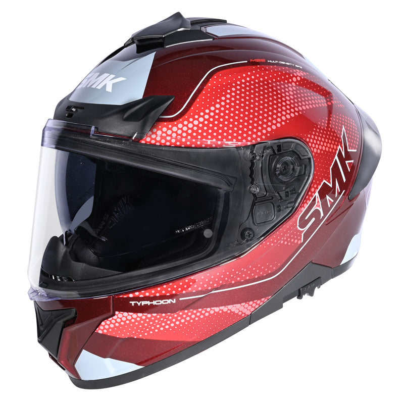 SMK HELMETS TYPHOON HELMET - MYSTIC RED/RED/GREY (MATTE) (2XL) Red/Red/Grey - Driven Powersports