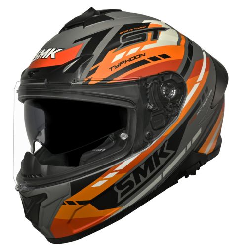 SMK Typhoon Helmet Sports Tourer Grey/Orange/Black (Matte) (M)