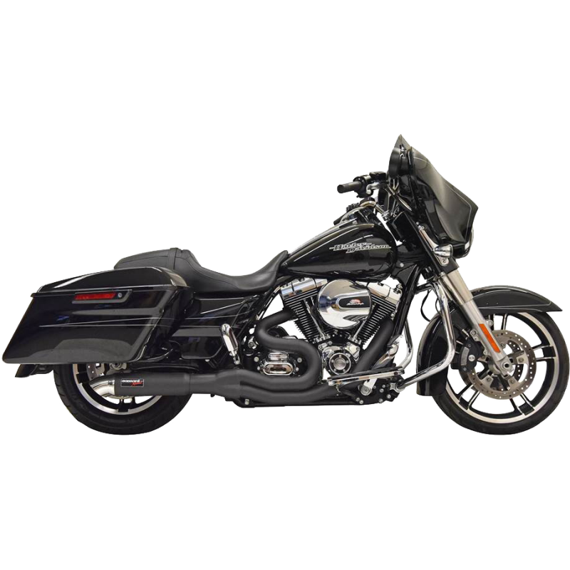 BASSANI XHAUST 07-16 FL EXH 2:1 MD/HTRD Black Application Shot - Driven Powersports