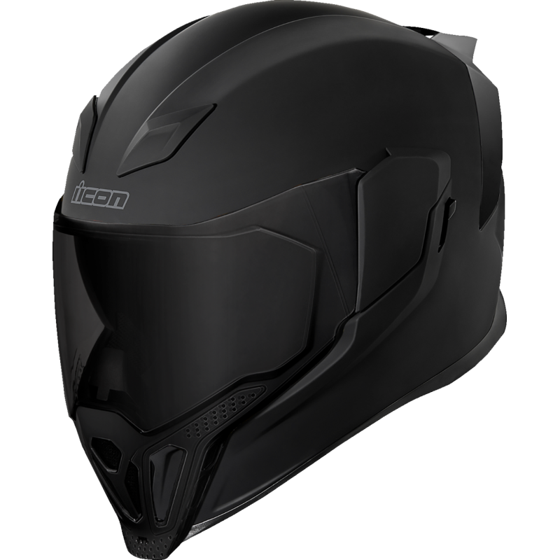 ICON HLMT AFLT DARK RUB Black Front - Driven Powersports