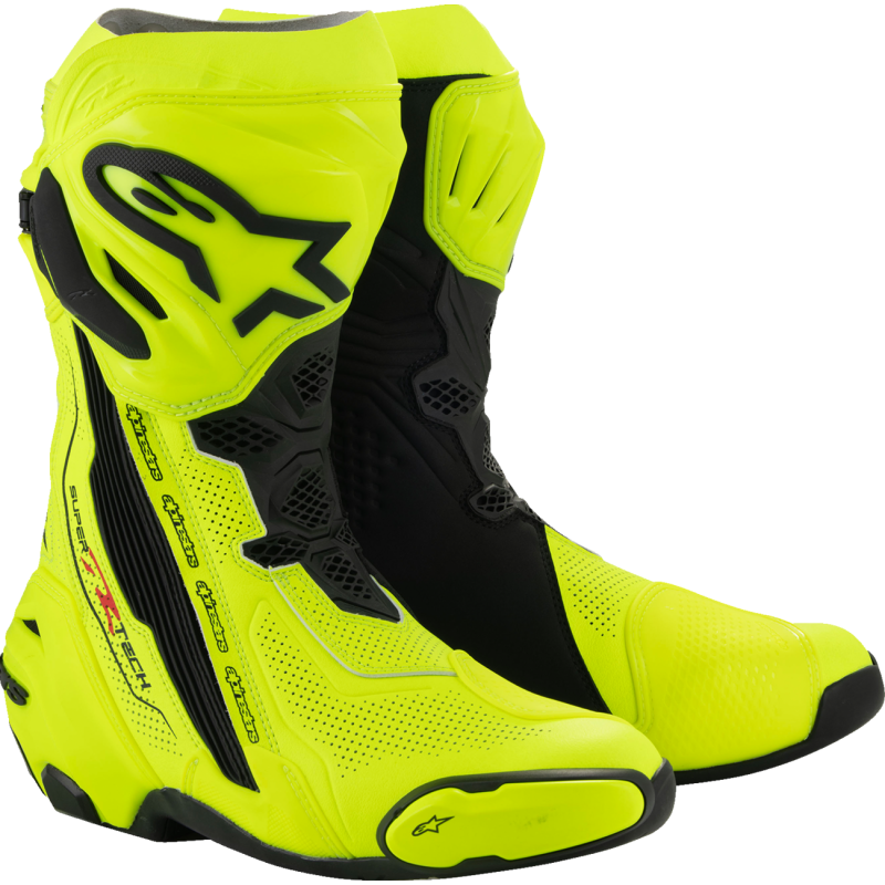 ALPINESTARS BOOT STECH R VNTD Yellow Fluo Black Front - Driven Powersports