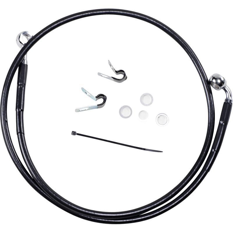 DRAG SPECIALTIES 04-10 +6 FRT BRAKE LINE KIT Black Front - Driven Powersports