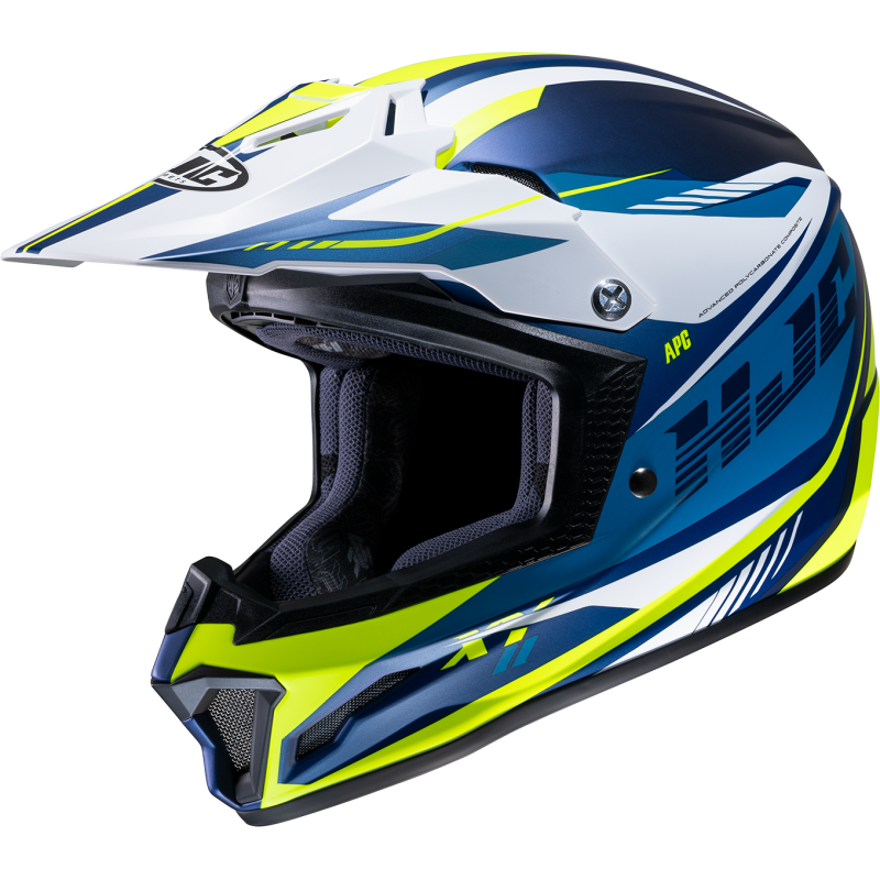 HJC CL-XY2 DRIFT Semi Flat Hi-Viz Yellow/Black Front - Driven Powersports