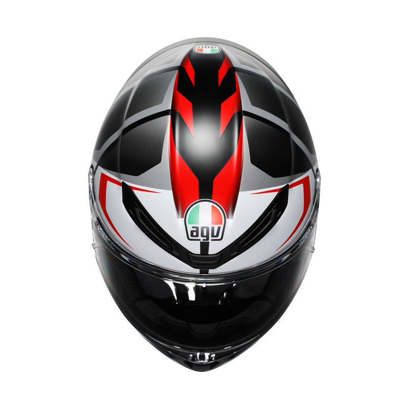 K6 S KARVE MATT BLACK/GREY/RED (M) Matte Black/White/Red - Driven Powersports