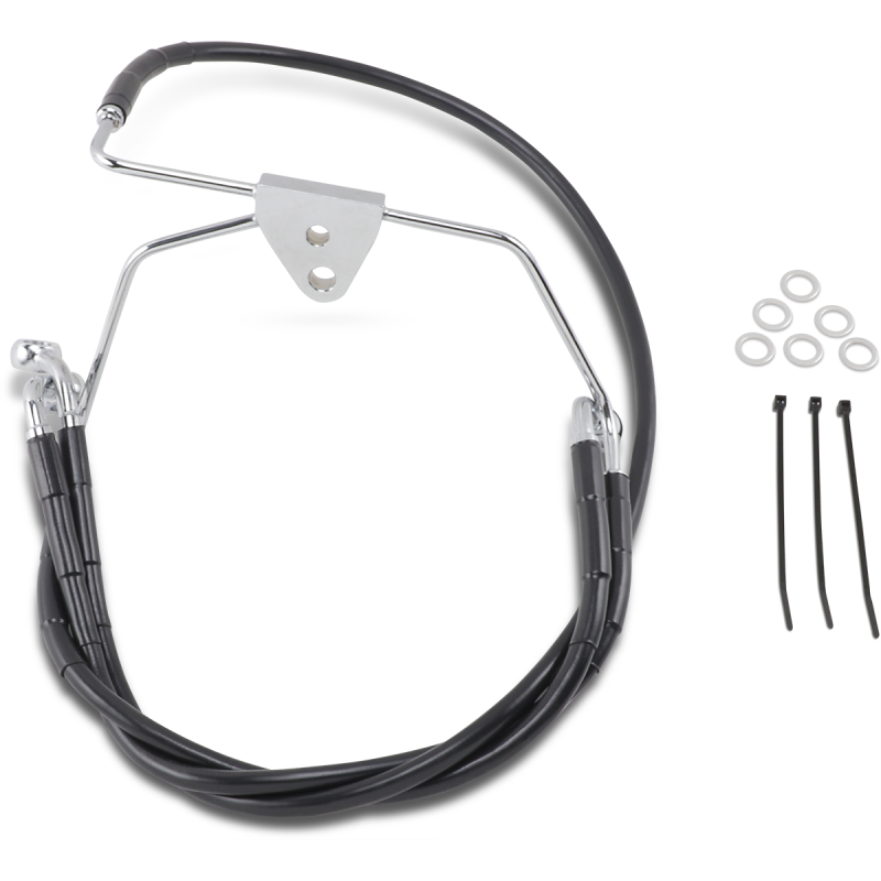 DRAG SPECIALTIES 96-07 FLHT/X +6BLK FRT BRK LINE KIT Front - Driven Powersports