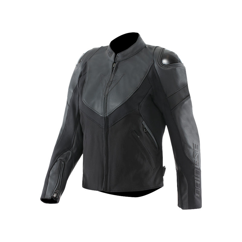 IPERATTIVA LEATHER JACKET WOMEN BLACK 38 Black 42 - Driven Powersports