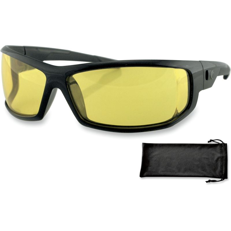BOBSTER AXL BLK FRAME ANTIFOG LENSES Yellow 3/4 Front - Driven Powersports