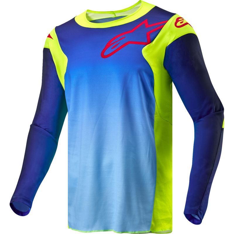 ALPINESTARS JERSEY RAC-HOEN Fluo Yellow/Blue Night/Navy Front - Driven Powersports