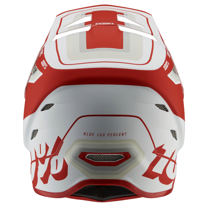 100% STATUS HELMET Topenga Red/White Back - Driven Powersports