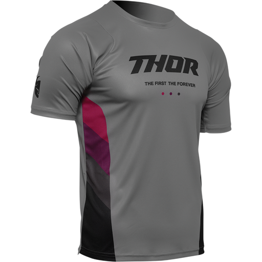 THOR JRSY ASIST REACT Gray/Purple Front - Driven Powersports