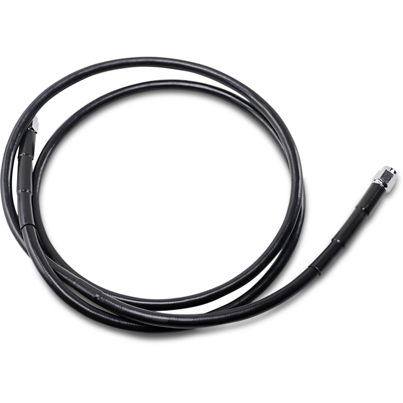 DRAG SPECIALTIES BLACK S/S BRAKE LINE 56" Front - Driven Powersports