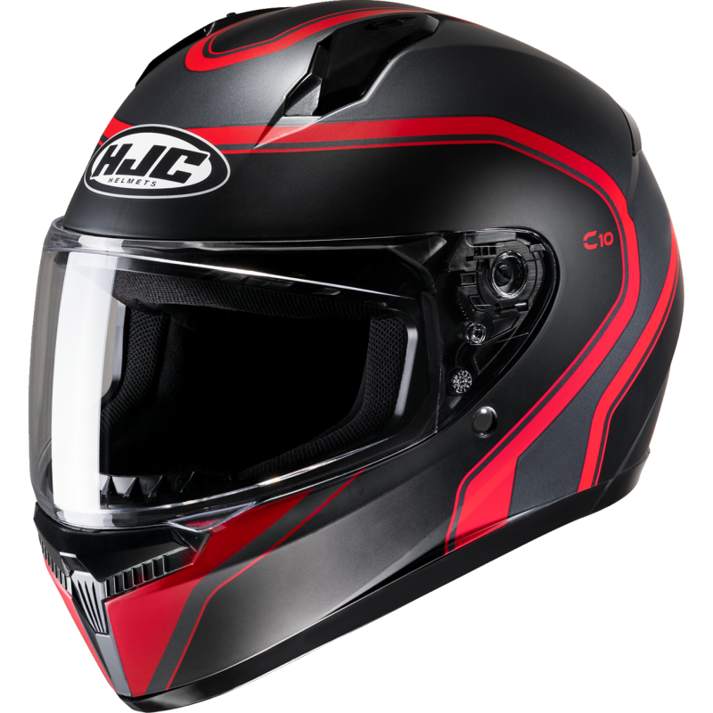 HJC C10 ELIE Semi Flat Black/Red Front - Driven Powersports