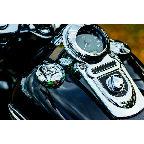 Kuryakyn Zombie Fuel and Battery Gauge Charcoal - Driven Powersports