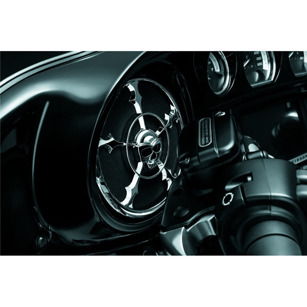 Kuryakyn Zombie Speaker Grill For Harley-Davidson Charcoal - Driven Powersports
