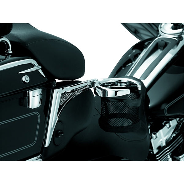 Kuryakyn Passenger Drink Holder with Basket Charcoal - Driven Powersports