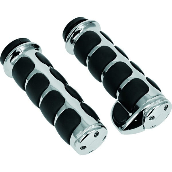 Kuryakyn Premium Iso Grip with Throttle Boss Dual Cable Charcoal - Driven Powersports