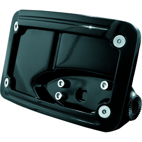 Kuryakyn Curved License Plate Holder Black - Driven Powersports