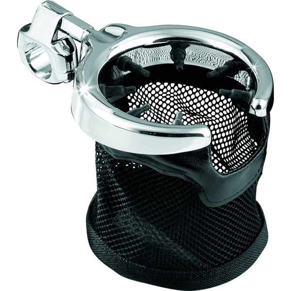 Kuryakyn Mesh Basket Drink Holder Chrome - Driven Powersports