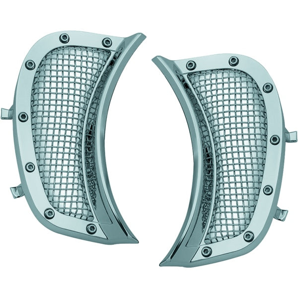 Kuryakyn Mesh Headlight Vent Accent For Harley-Davidson Chrome - Driven Powersports
