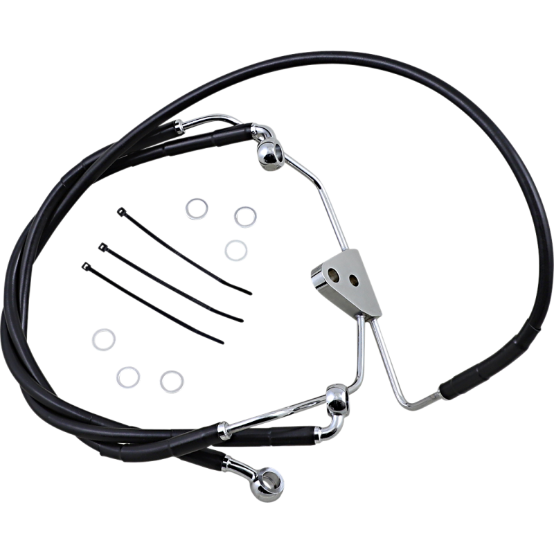 DRAG SPECIALTIES 08-13 FLHT +6BLK FRT BRK/LI KIT WOABS Front - Driven Powersports