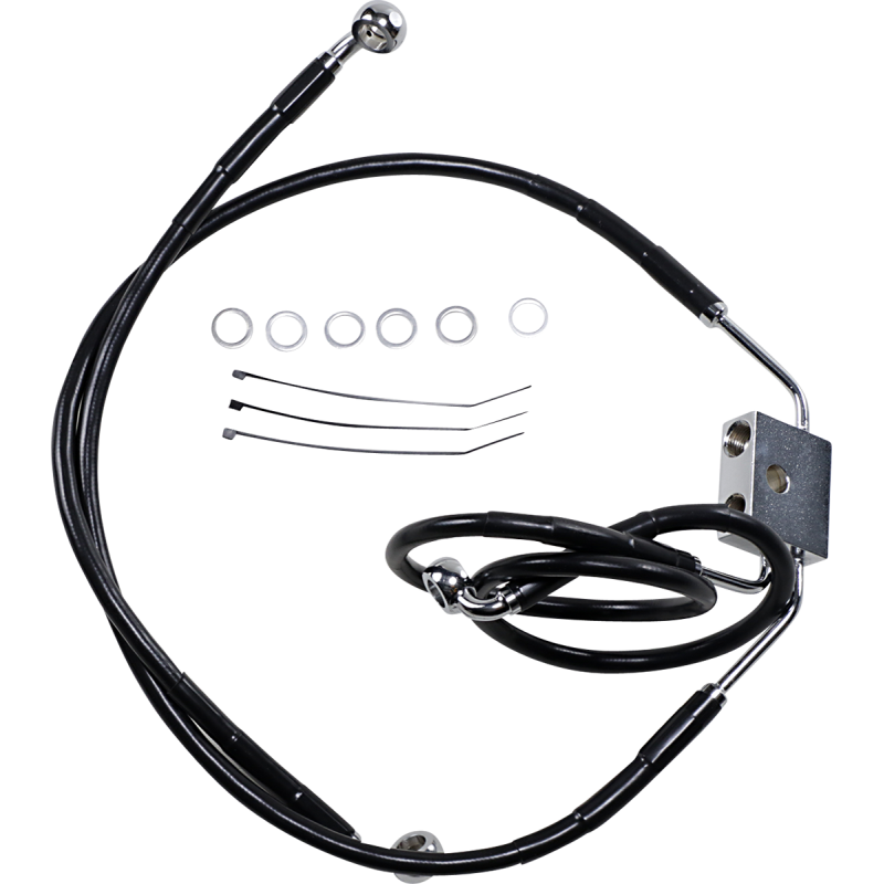 DRAG SPECIALTIES 12-17 FXDF FRT +6 BRK LINE W/ABS Black Front - Driven Powersports