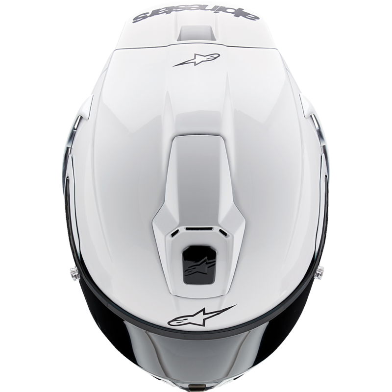 ALPINESTARS S-R10 SOLID HELMET WHT GLS/BLK Mint Top - Driven Powersports