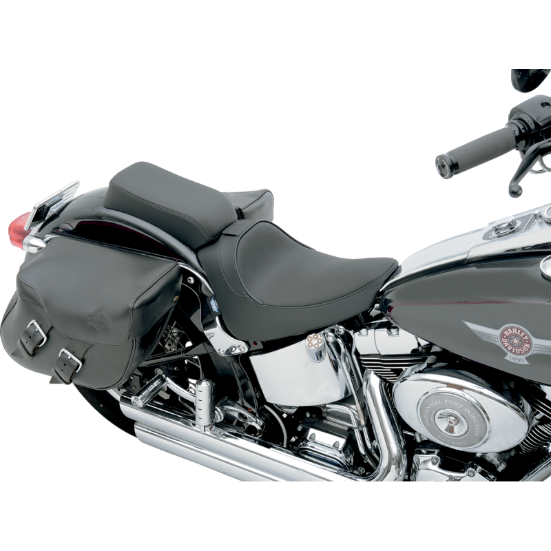 DRAG SPECIALTIES 00-05 FX/FLST SOLO SEAT SMOOTH F/B/REST Application Shot - Driven Powersports