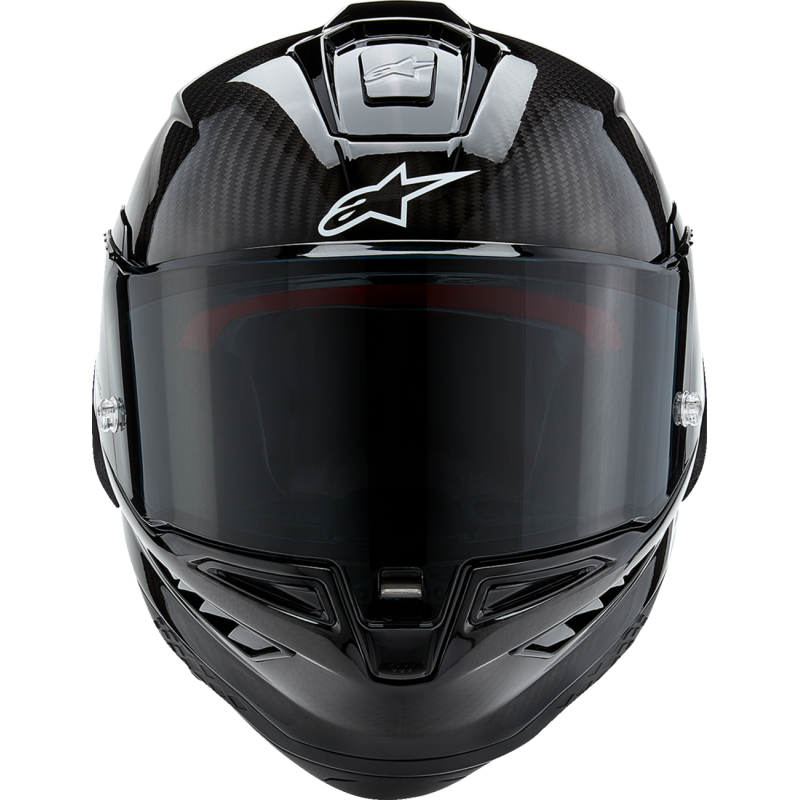 ALPINESTARS S-R10 SOLID HELMET CARB M&G Black Front - Driven Powersports