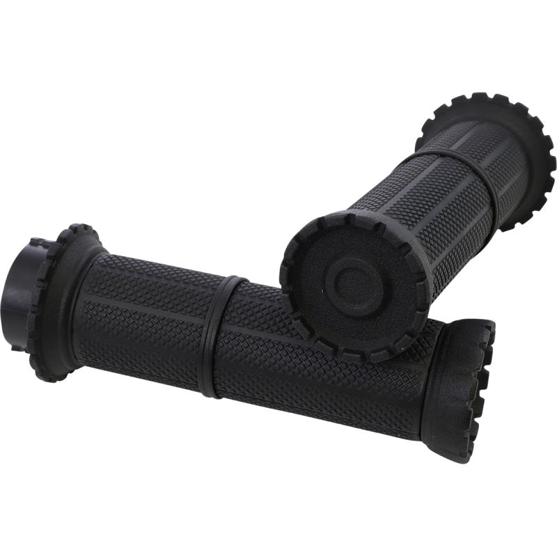 KURYAKYN RIOT GRIPS 82-19 CABLE THROTTLE, ST/ PN 3582 Black Front - Driven Powersports