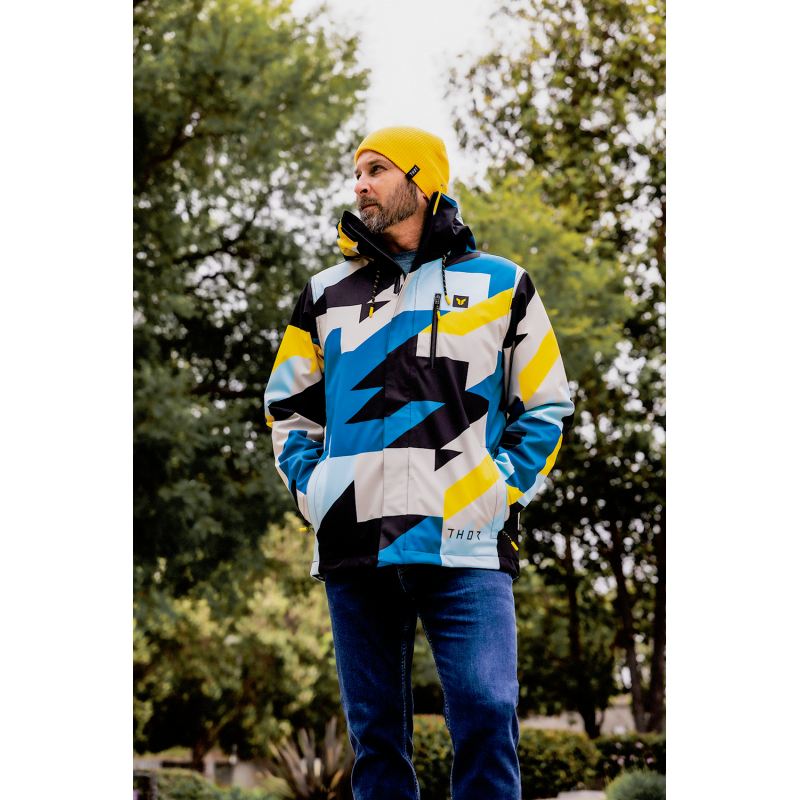 THOR JACKET TOUR BRAVE Blue/Yellow Lifestyle - Driven Powersports