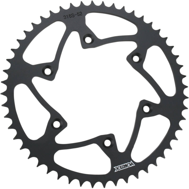 VORTEX SPROCKET VORTEX STEEL 52T Black Front - Driven Powersports