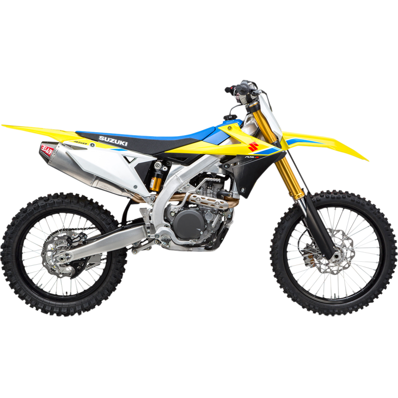 YOSHIMURA 18-23 RMZ450 SIGN RS-4 SO SS/AL/CF Application Shot - Driven Powersports