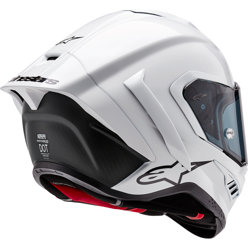 ALPINESTARS S-R10 SOLID HELMET WHT GLS/BLK Mint Back - Driven Powersports