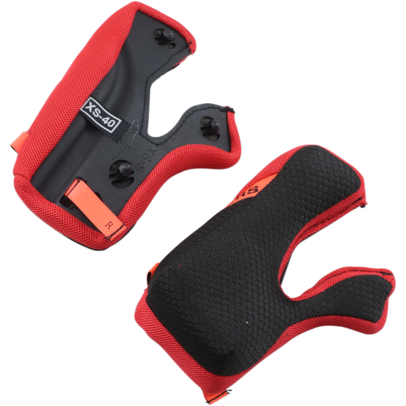 ALPINESTARS CHEEK PAD SET +5MM Black Front - Driven Powersports