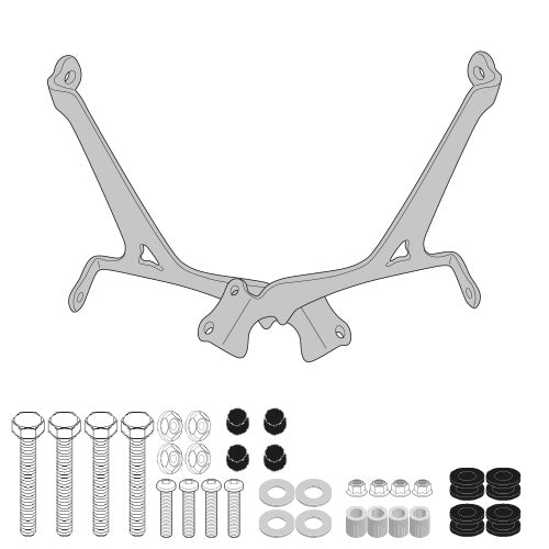 GIVI A9053A Windshield Mounting Kit for 9053A, fits Royal Enfield Meteor 350