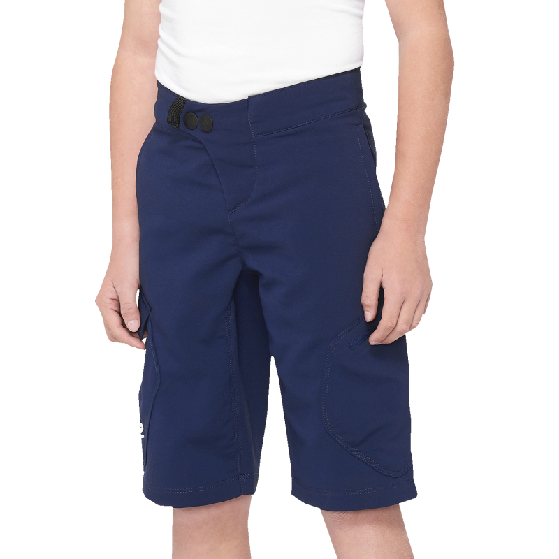 100% RIDECAMP YOUTH SHORTS Navy Front - Driven Powersports