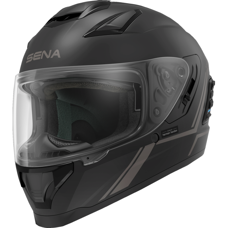 SENA STRYKER SMART HELMET FULL-FACE DOT Matte Black Front - Driven Powersports