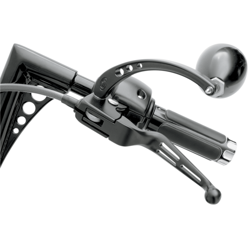 DRAG SPECIALTIES 96-17 B/T SLOTTED LEVER SET Black Application Shot - Driven Powersports