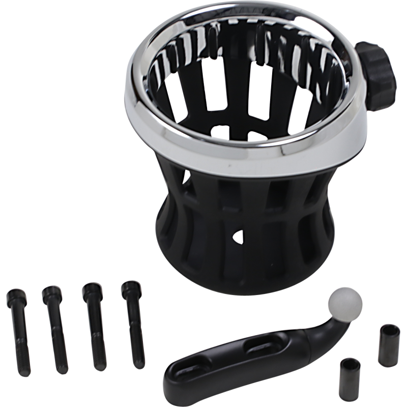 CIRO LLC Drink Holder 84-19 HD CLT/BRK MOUNT Black Front - Driven Powersports