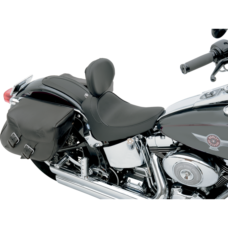 DRAG SPECIALTIES 00-05 FX/FLST SOLO SEAT SMOOTH F/B/REST Application Shot - Driven Powersports