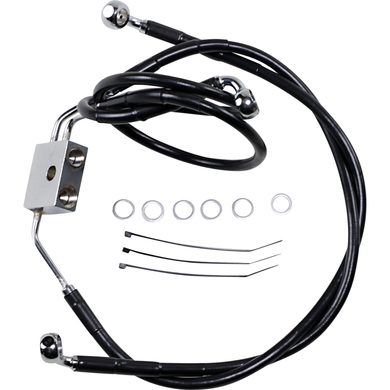 DRAG SPECIALTIES 12-17 FXDF FRT +8 BRK LINE W/ABS Black Front - Driven Powersports