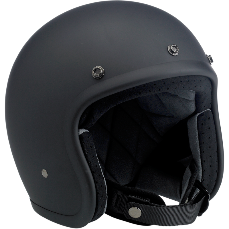 BILTWELL HELMET BONANZA Flat Black 3/4 Right - Driven Powersports