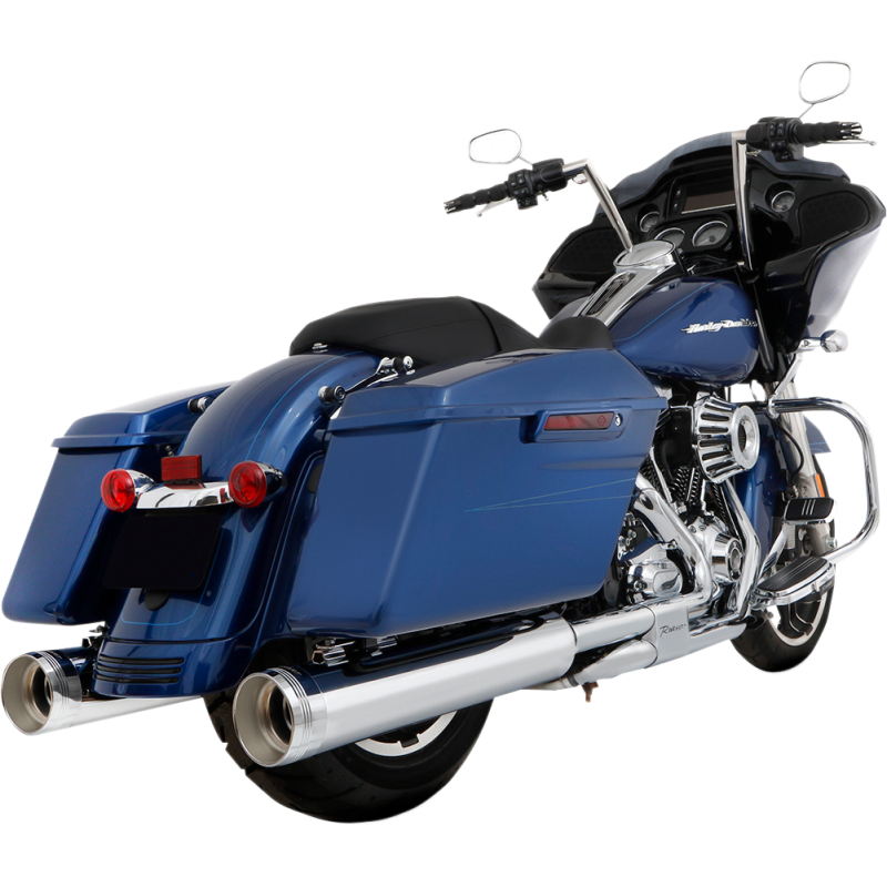 RINEHART RACING 95-16 FL MOTOPRO45 MUFFLERS TRAD Chrome/Chrome Application Shot - Driven Powersports