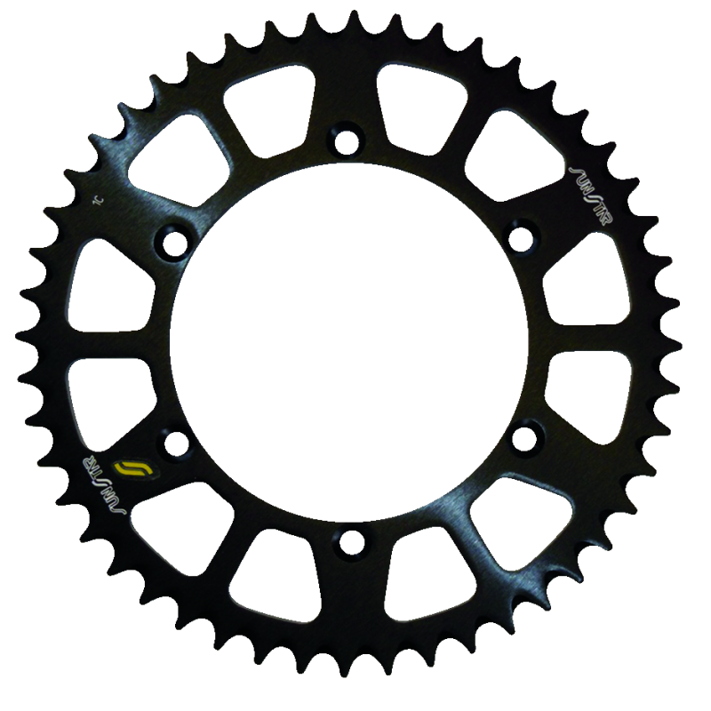 SUNSTAR SPROCKETS 520-48T ALUMINUM REAR SPROCKET (5-361948BK) Black Front - Driven Powersports