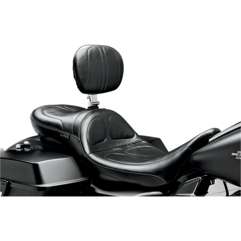LE PERA 08-19 FLHT MAVERICK SEAT LONG STCH Black/Red Application Shot - Driven Powersports