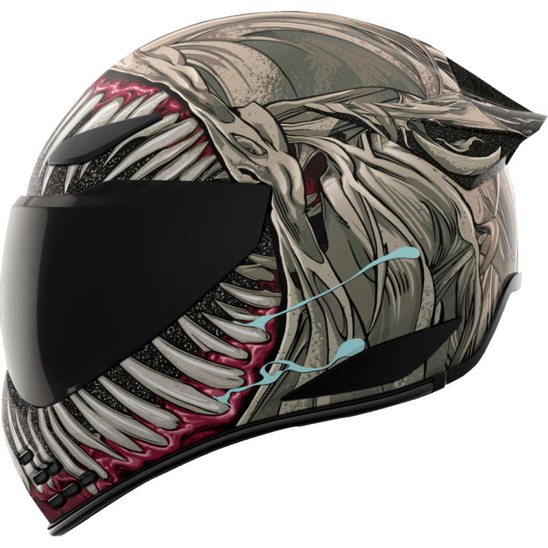 ICON HELMET DOMN GRAND MAW Gray Left Side - Driven Powersports
