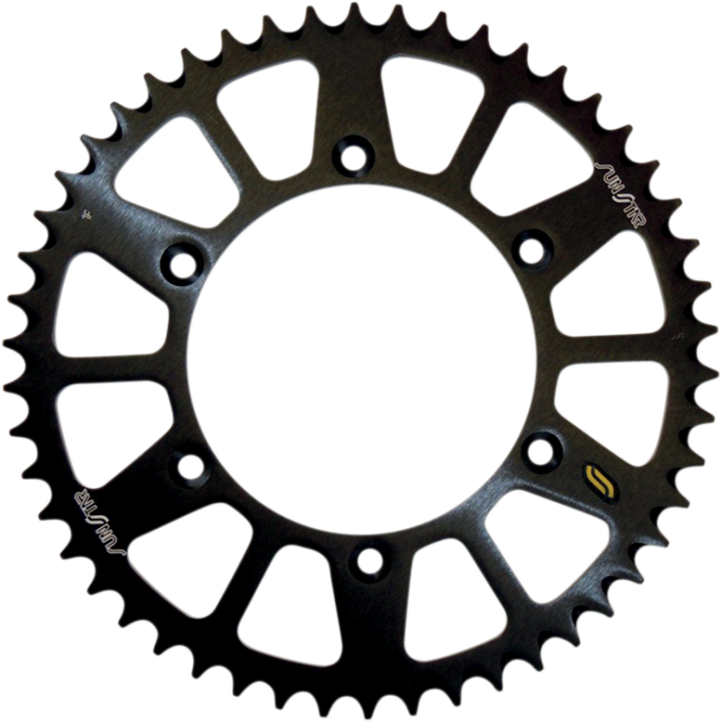 SUNSTAR SPROCKETS 520-49T ALUMINUM REAR SPROCKET (5-357749BK) Black Front - Driven Powersports