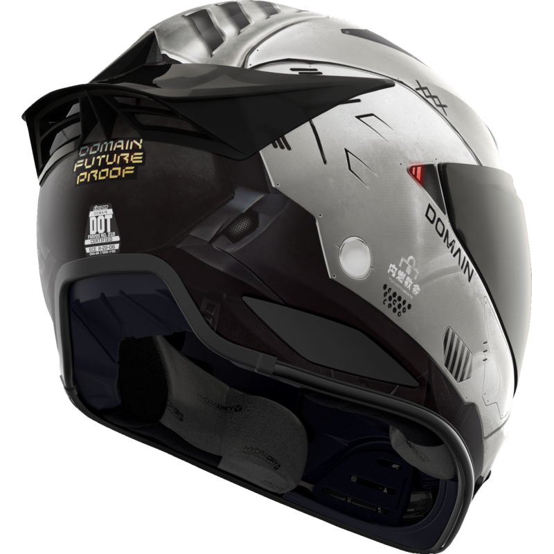ICON HELMET DOMN FUTURE PROOF Gray Right Side - Driven Powersports