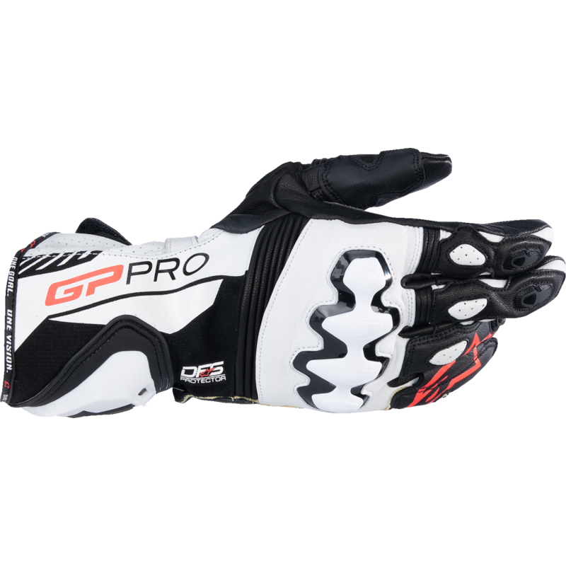 ALPINESTARS GP PRO V4 GLOVE Black/White Front - Driven Powersports